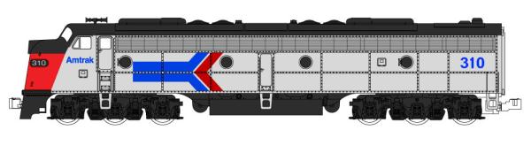 E8A Amtrak　フェーズⅠ 銀／赤・青帯 #310