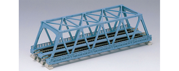 複線トラス鉄橋  接続トラス・端カバー付属　ライトブルー