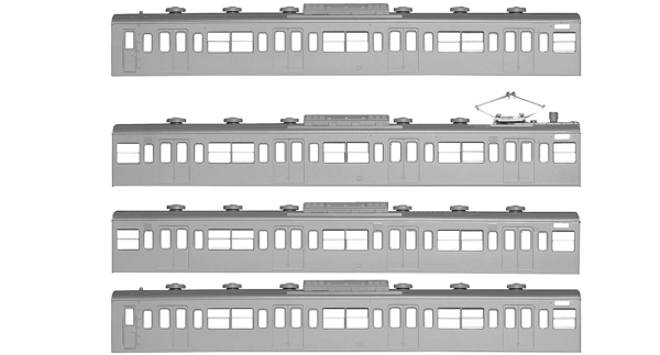 国鉄(JR)103系<低運・非ユニット窓・冷改車> 基本4両編成ボディキットA