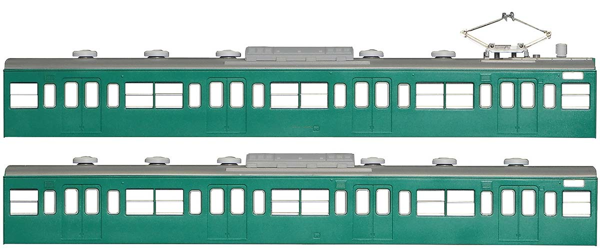 国鉄(JR)103系<低運・非ユニット窓・冷改車・エメラルドグリーン> 増結用モハ2両ボディキット