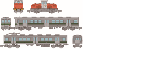 ノスタルジック鉄道コレクション　富井化学工業従業員専用通勤列車　３両セットＡ