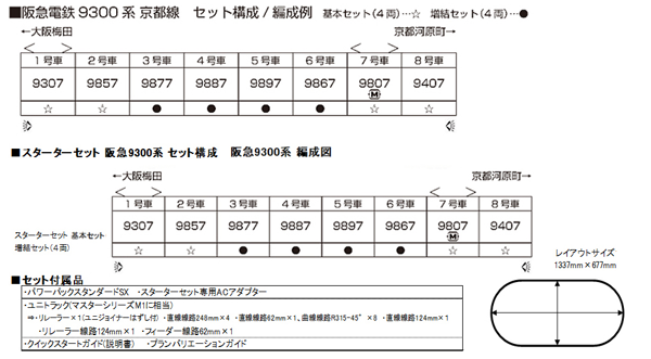 阪急電鉄 9300系 京都線 基本セット(4両)